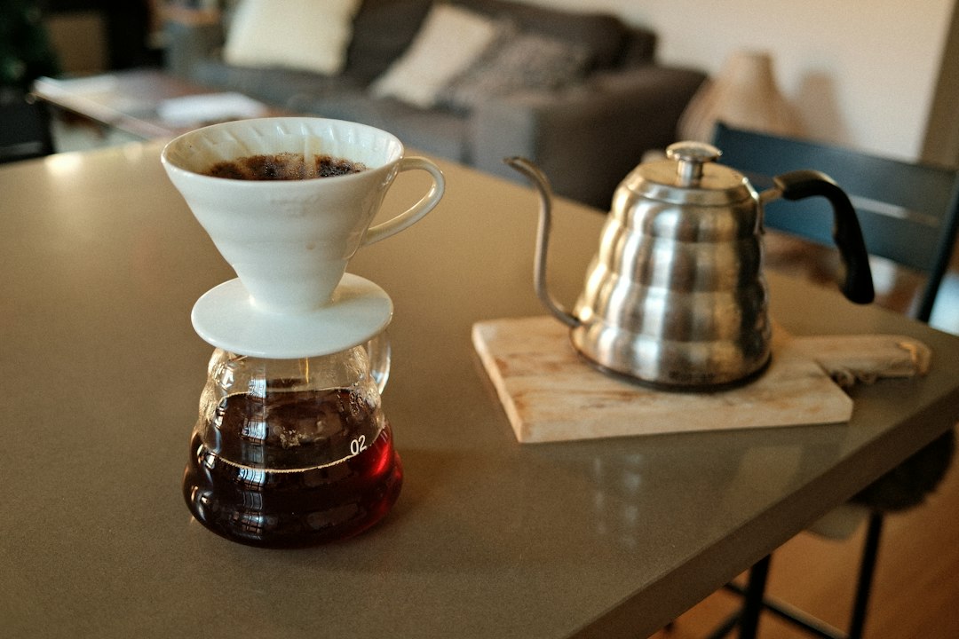 Thermal carafe coffee maker on a kitchen counter, for best thermal carafe coffee makers.