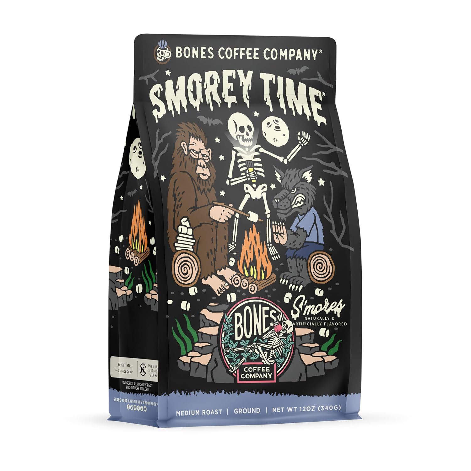 Bones Coffee S'morey Time flavored coffee bag