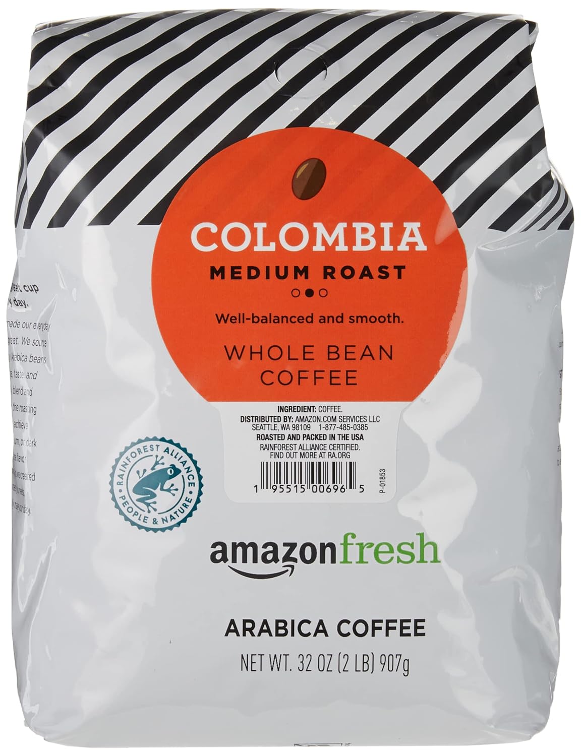 A basic drip coffee maker, a large bag of whole beans, a hand grinder, and a diner mug of black coffee with a few coins nearby, illustrating a budget coffee to drink black.